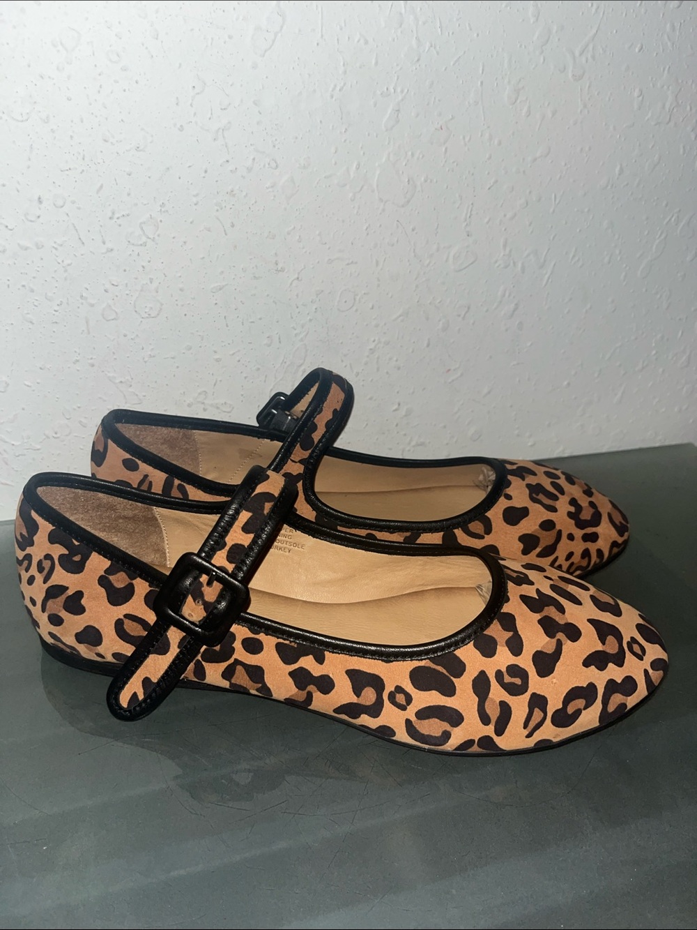 NWOB Miz Mooz Leather Mary Janes - Kayla animal print ballet comfort flats